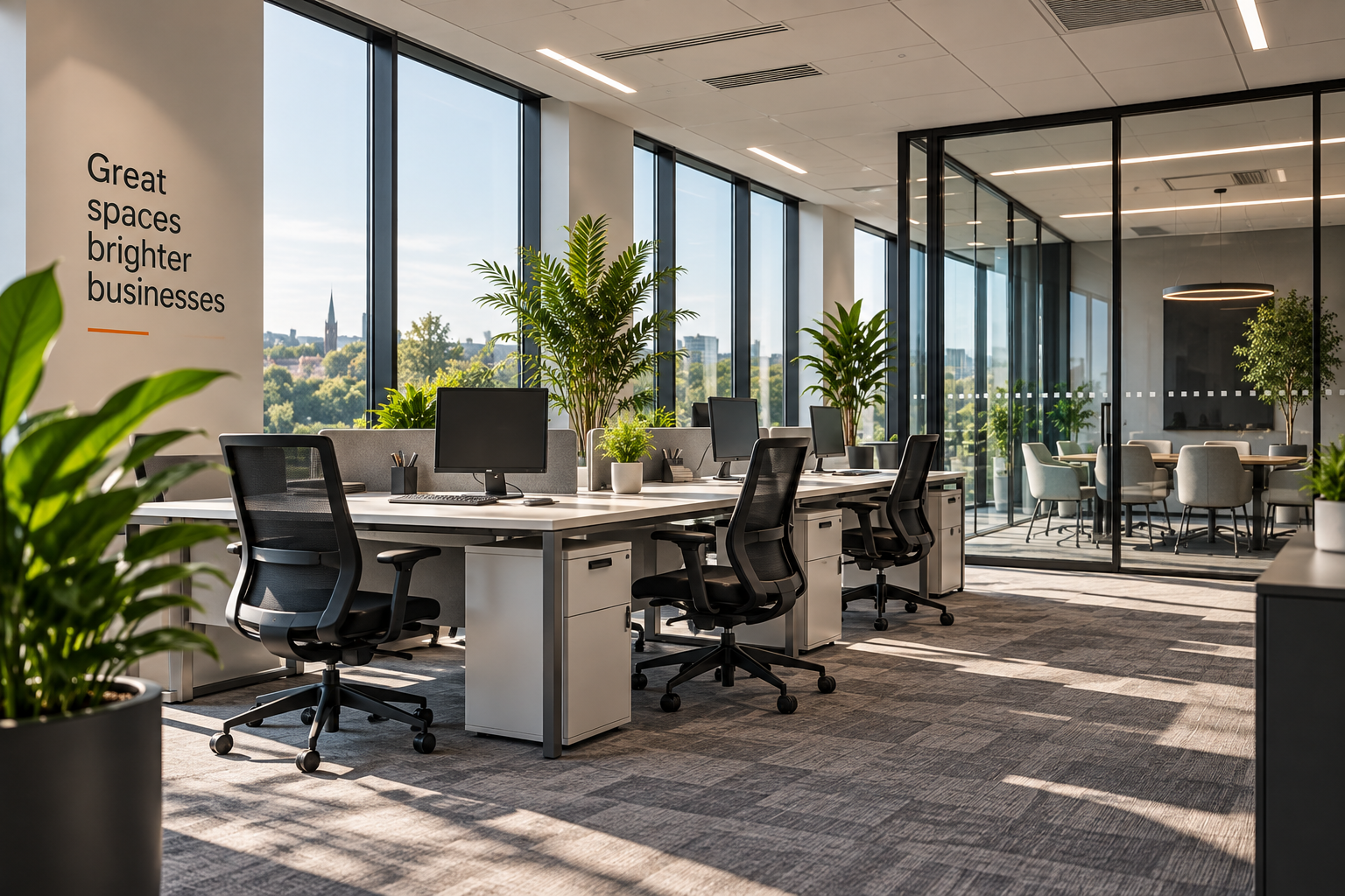 Modern commercial office environment